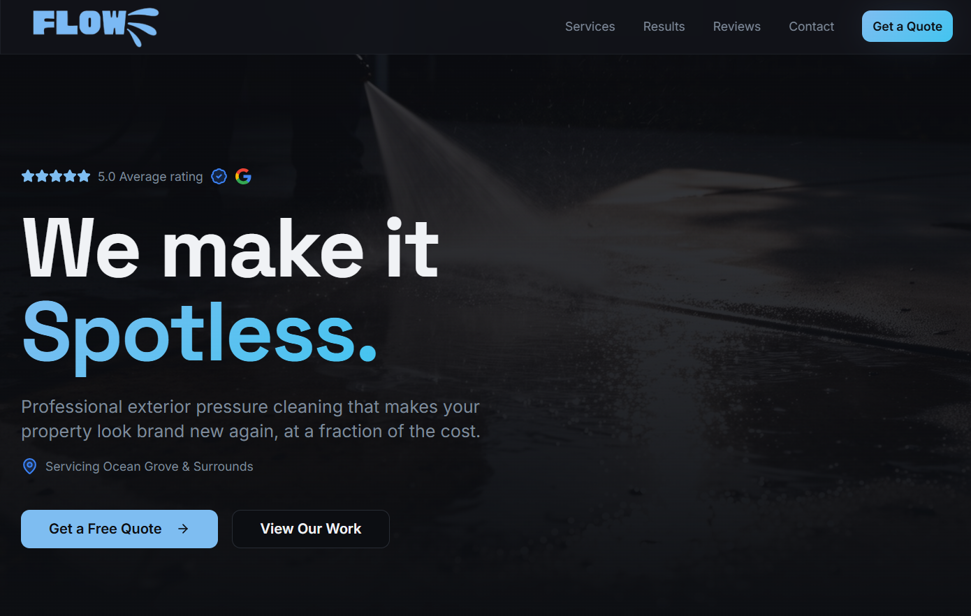 Website design for Flow Exterior Cleaning